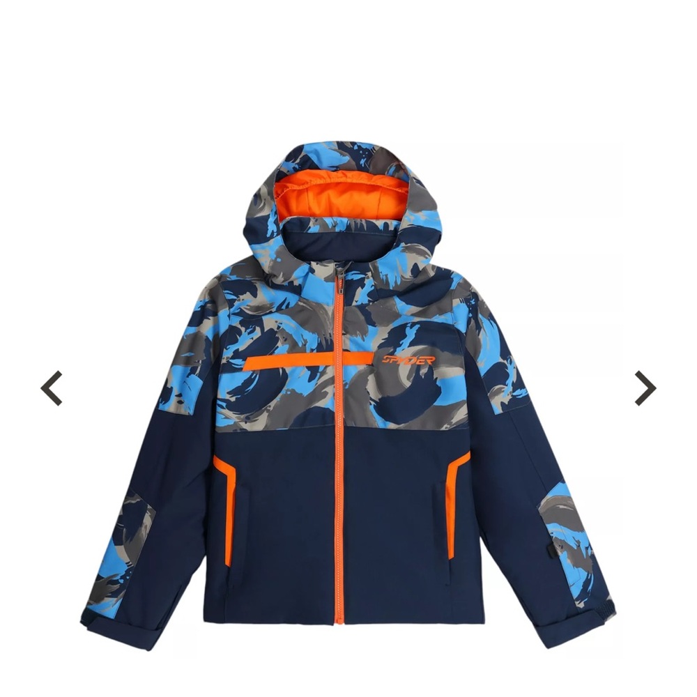 Spyder Blue and Gray Camo Jacket with Orange Accents